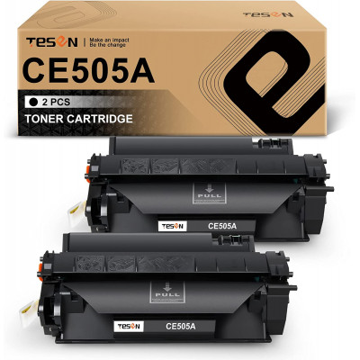 TESEN Compatible ce505a Toner Cartridge Replacement for HP CE505A 05A Toner 2 Pack